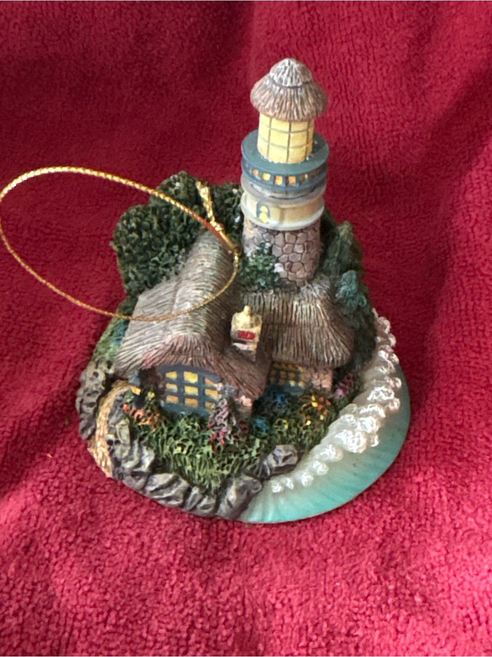 Thomas Kinkade Collector’s Lighthouse Cottage Ornament Nautical Decor